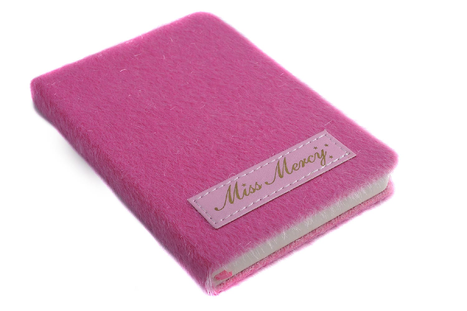 branded notebooks sewn label on felt cover