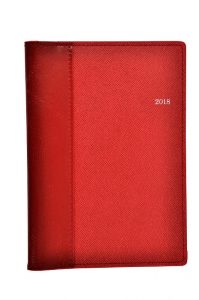 red pu wallet front